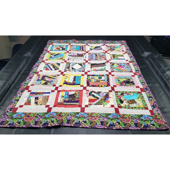 Scrappy Quilt Twin Size 41 x 61 Handmade by me - Picture 5 of 6